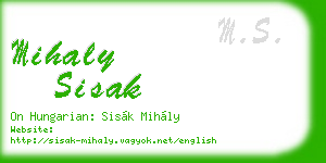 mihaly sisak business card