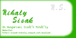 mihaly sisak business card